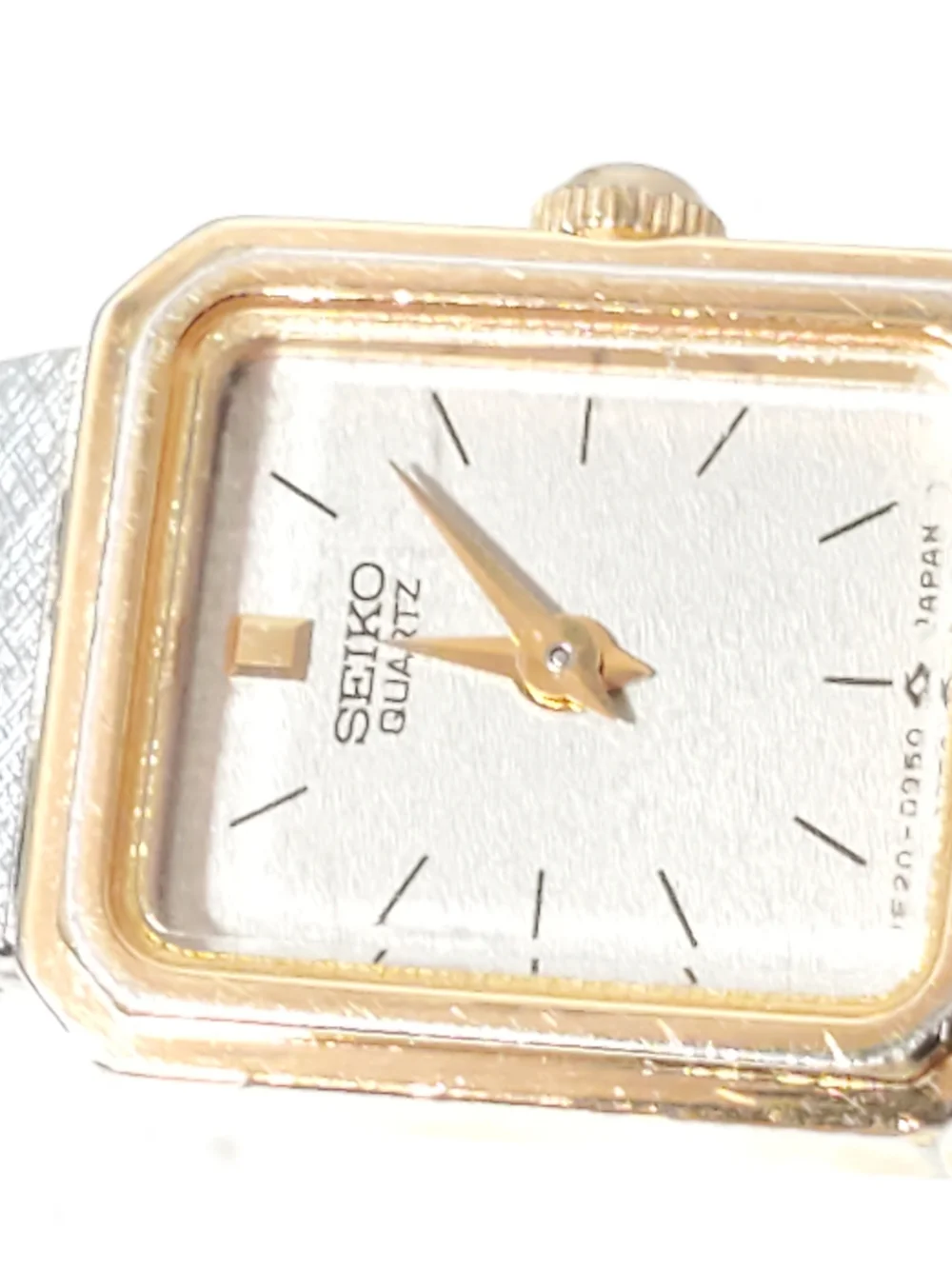 Vintage Seiko Ladies Tank Dress Watch Five Jewels Gold Plated Stainless Steel